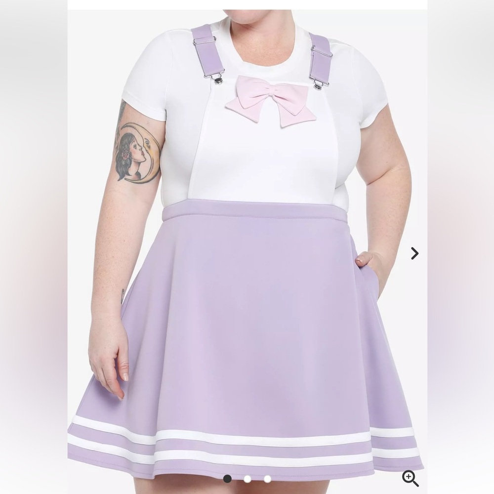 Lavender Suspender & Pink Bow 🎀 Skater Dress (under shirt not included)